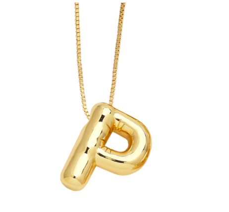 Fashion 26 Letter Pendant Gold Plated Necklace Style Versatile Collar Chain Women's Friends Commemorative Jewelry Accessories Gift P