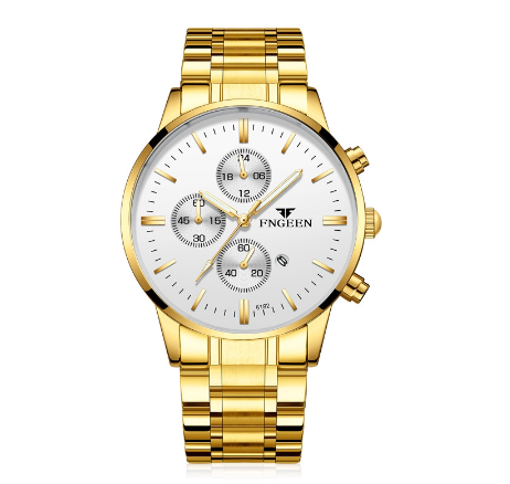 FNGEEN 5128 Men's Quartz Watch GOLD WHITE