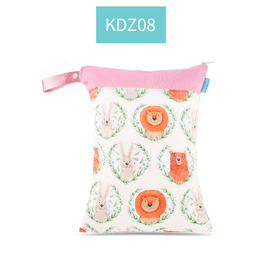 Happyflute Portable 30*40CM Diaper Wet Bag Waterproof Two Zippered Cute Prints Wet Dry Diaper Bag With Handle Wetbags 07