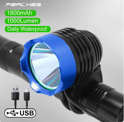 Waterproof LED Bicycle Headlight 1200 Lumen USB Rechargeable Bike Front Light Lamp Flashlight Luz Bicicleta MTB Accessories