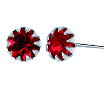 Ruby Stone 92.5 Italy Silver Korean Fashion Jewelry Accessory Stud Earrings