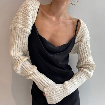 Women's New Sexy Long-sleeved Sweater Short Coat