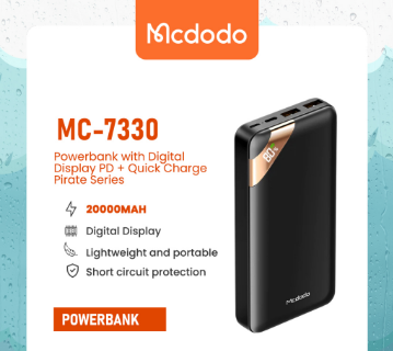 Mcdodo MC-7330 20000mAh Powerbank with Digital Display PD + Quick Charge Pirate Series