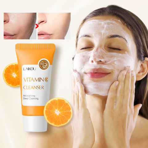 LAIKOU Vitamin C Whitening Facial Wash Oil Control Foam Cleanser Cleansing Blackheads 50G