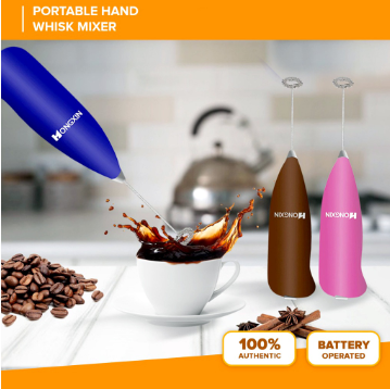 Electric Whisk Mixer Egg Beater Milk Juice Coffee Foamer Wireless Stainless Steel IP