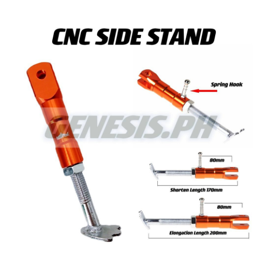 Genesis CNC Motorcycle Side Stand Adjustable Universal Alloy