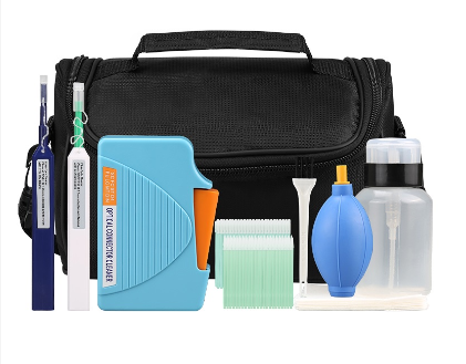 Fiber Optic Cleaning Tools Kit with One Click Cleaning Pen LC SC FC ST Connector Cleaner Cleaning Sticks Alcohol Bottle