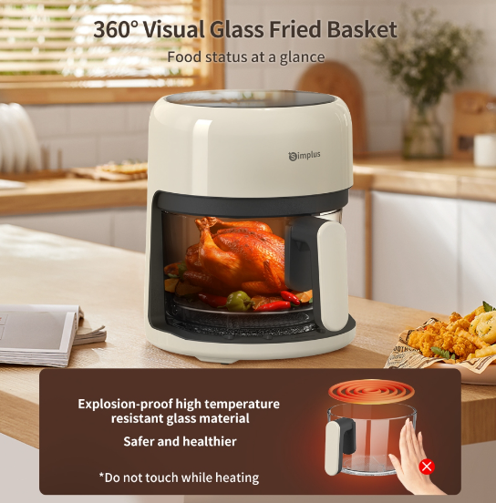 Simplus Visual Air Fryer with LCD Touch Screen Oil Free Non Stick Air Fryer KQZG17