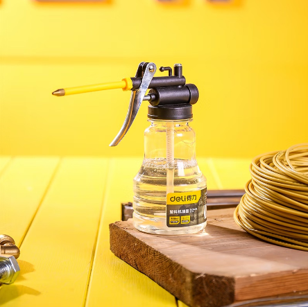 Deli 350/180ML Grease Gun Clean Injector Drip Pot Refueling Metal Oil Can DL2401/DL2402/DL2403