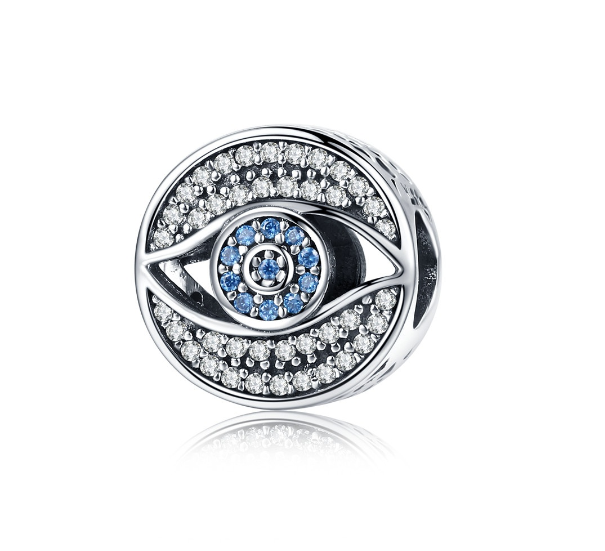 Bamoer 925 Silver Devil Eyes Dark Style Personality Fashion Charm Diy Bracelet Or Necklace Accessories Jewelry D10