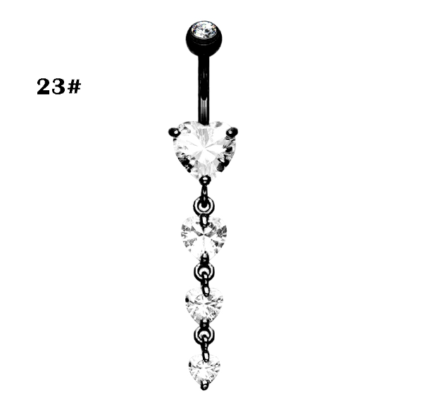 Moon Belly Button Ring Heart Shaped Black Belly Button Ring Button Nail b23