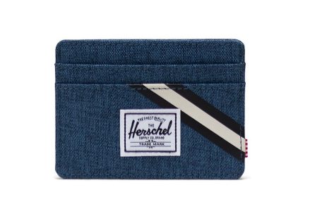 Herschel Charlie RFID Ensign Blue Crosshatch Wallet