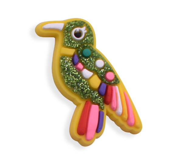 New Diamond Ring Gold Sequins Series Crocs Accessories Cute Bird jibbits Charm Cartoon Shoe Charms Decoration A5