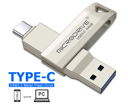 2 in 1 OTG USB 3.0 & usb-C Flash Pen Drive Memory Stick Usb3.0 flash disk 128GB 256G 512G Type C Pendrive