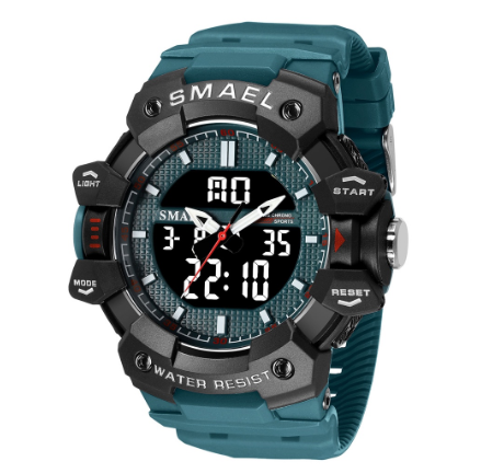 SMAEL Top Brand Sports Men's Watches Waterproof Stopwatch Week Alarm Clocks Male Digital Dual Time Display Wristwatch M6