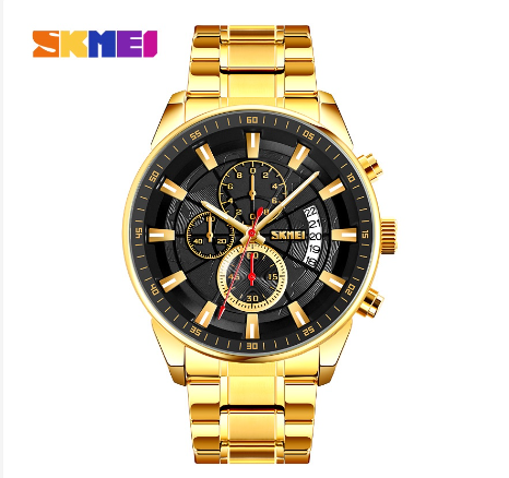 SKMEI Fashion Sports Quartz Watch Men 9285 GOLD BLACK