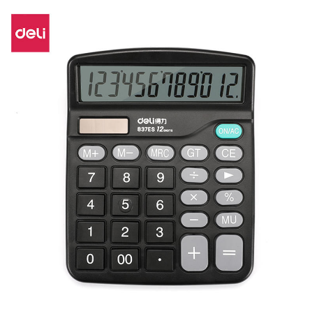 Deli 837ES Basic Calculator Portable Desktop Calculators Student Office Supplies Stationery