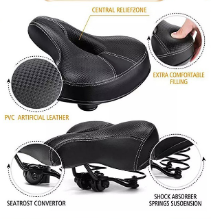 Bicycle Cycling Big Bum Saddle Seat Road MTB Bike Wide Soft Pad Comfort Cushion