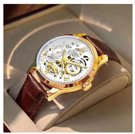 Original Luxury Hollow Stainless Steel Gold Fashion Business All-Match Luminous Waterproof Calendar Quartz Korean automatic analog Watch M8