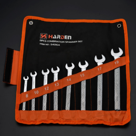 Harden 540104 8Pcs Combination Spanner Set (Professional) 8mm 19mm 8 Pcs Crv Hand Tool