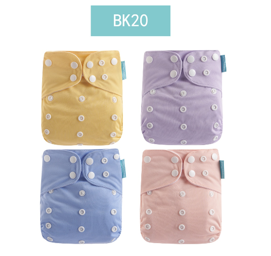Happyflute 2023 Baby Reborn 4pcs set Washable Eco-friendly Baby Cloth Diaper Ecological Adjustable Nappy Reusable Diaper SET43