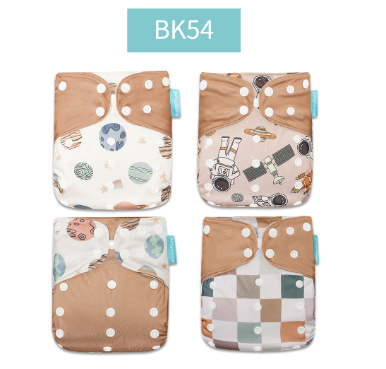 Happyflute 2023 Baby Reborn 4pcs set Washable Eco-friendly Baby Cloth Diaper Ecological Adjustable Nappy Reusable Diaper SET27