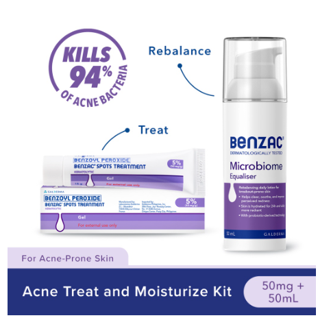 Benzac Acne Treat and Soothing Kit (Benzoyl Peroxide Acne Treatment Gel 5% + Microbiome Equaliser)