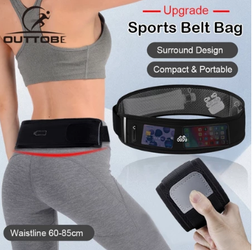 Outtobe Running Belt Bag For Woman Professional Running Waist Bag Slim Belt Fanny Pack Phone Holder Fitness Workout Waist Pouch Bag