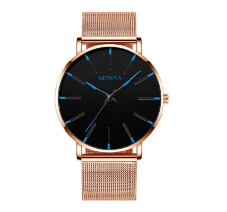 Explosive mesh belt classic dented color scale color pointer watch business men's watch simple alloy belt quartz watch M20
