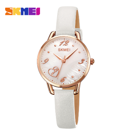 SKMEI Women Watch Delicate Belt Quartz Sports For 2005 ROSEGOLD WHITE