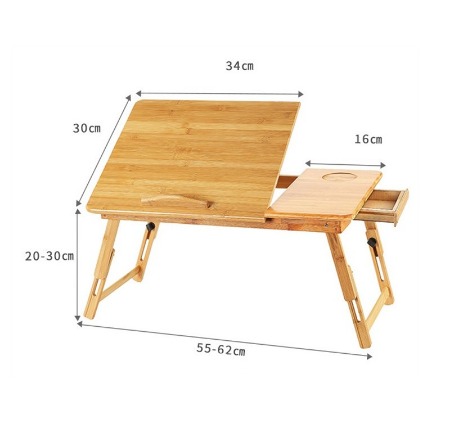 Folding Table Portable Bamboo Wood Laptop Desk Table Stand Adjustable Bed Tray Foldable Desk