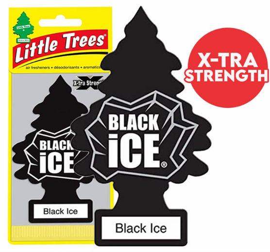 Little Trees Car Air Freshener X-tra Strength 10655 (Black Ice) Provides Long Lasting Scent