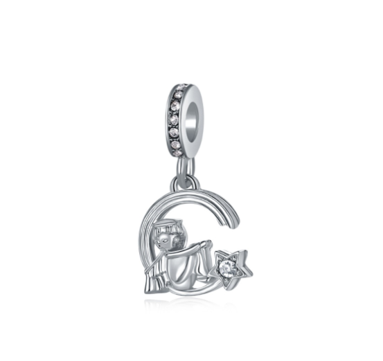 Glowing Turtle Nighttime Owl 925 Silver Dangle Charms Heart Balloon Bracelet Pendant 0017