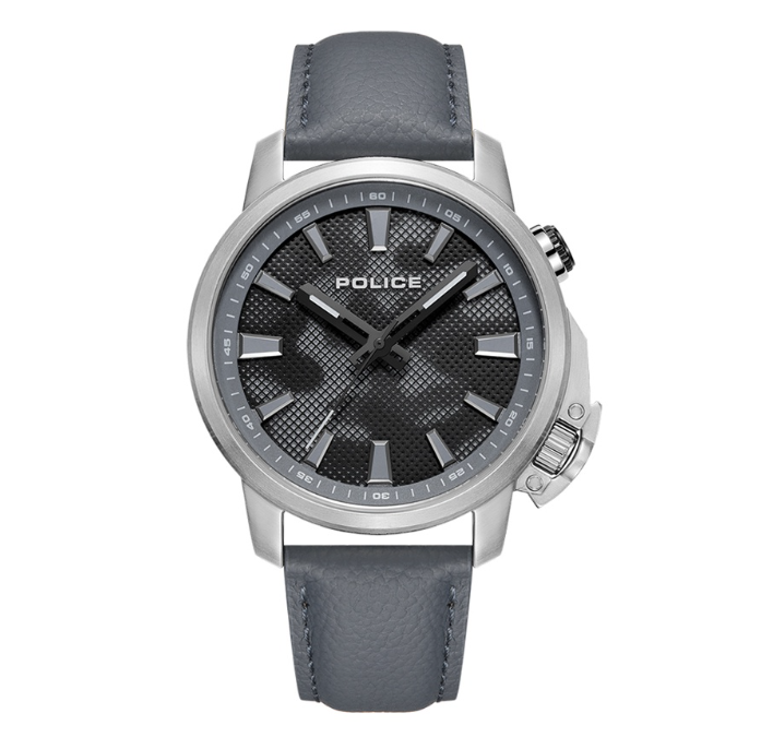 Police Kavalan Black Leather Analog Quartz Watch For Men PPEWJD2202702