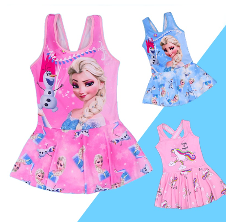 New Girls One-Piece Swimsuit Princess Dress 2-7 Years Old Children's Swimsuit Swimsuit