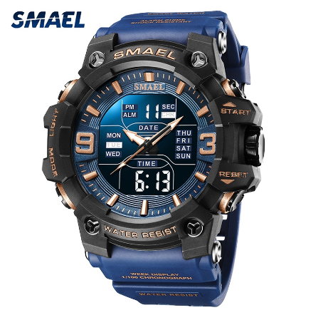 SMAEL Digital Mens Watches Waterproof Original Top Brand Sport Casual Outdoor Fashion Male Watch Men LED Light 8049 01