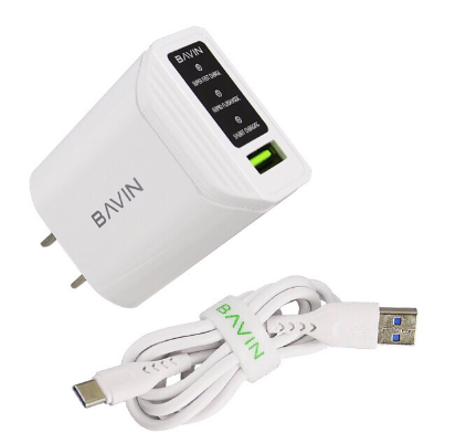 Bavin PC372 5A Super Fast Charger Max 20W for micro usb & type-c cable cellphone charger