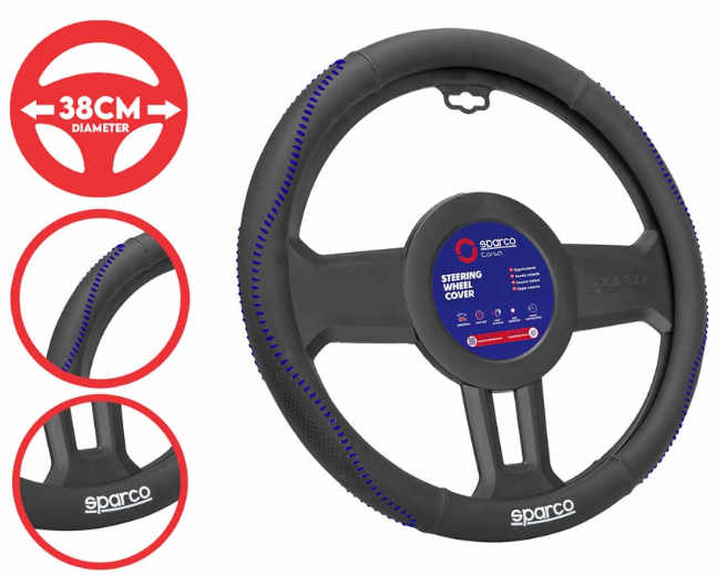 Sparco Corsa Steering Wheel Cover SPS134BL (Blue) Universal Fit for Toyota, Mitsubishi