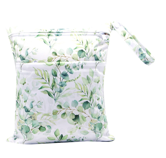 Diaper Wet Dry Bags Duble Zipper Printed Portable Waterproof Dag Storage Bag Swimwear Bag  30x36cm