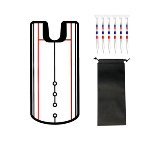 Putting Mirror Golf Training and x6 USA Flag Golf Tees, Transparent Putting Guide to Improve Hitting, Indoor/Outdoor Practice Equipment for All Skill Levels, Fun Family Golf Game