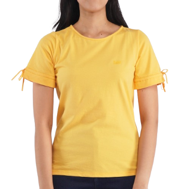 Stylistic Mr. Lee Ladies Basic Round Neck T-shirt for Trendy Fashion Women Relax Fit 126393 (Yellow)