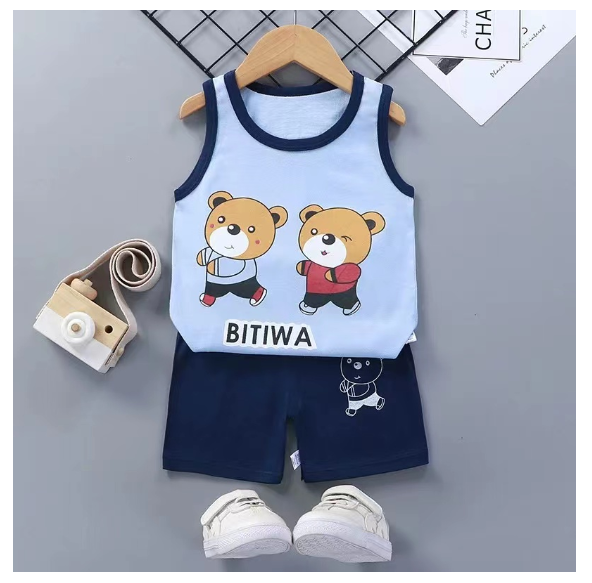 0-5yrs Baby Kids Sando Terno for Boy Girl Sando with Shorts D10