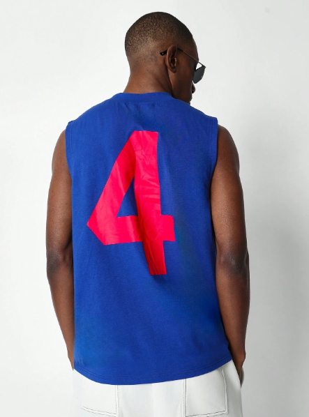 SUMWON Regular Fit Sleeveless Tank With Number Graphic Print