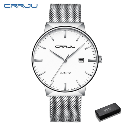 CRRJU Men Watches Luxury Top Brand Stainless Steel Fashion Quartz Ultra Thin Waterproof 2213 003