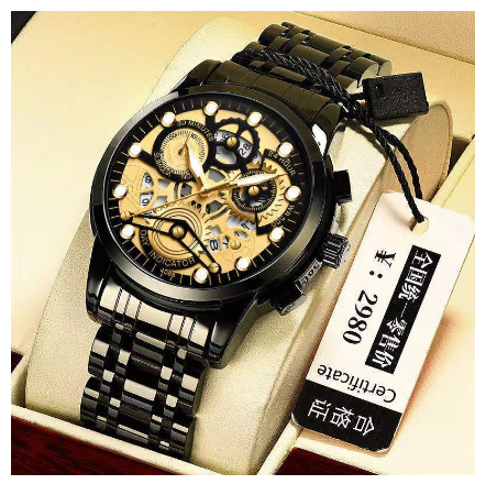 SENO Luxury 2022 New Men's Watch Hollow Multi-function Quartz Men's Wristwatch Stainless Steel Waterproof Luminous Watch BLACK GOLD