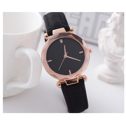 new quartz watch fashion temperament student gift European simple diamond frosted leather wristwatch F1