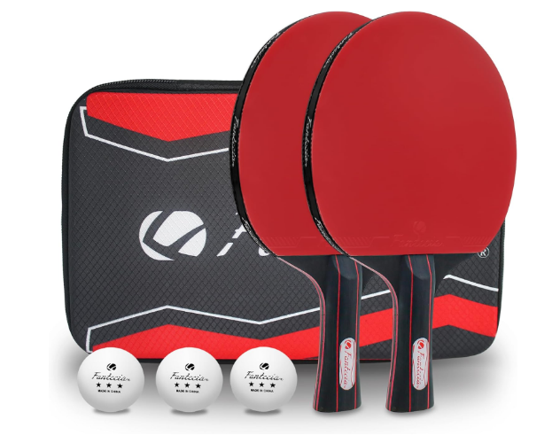 Ping Pong Paddles Set and Balls, Professional Table Tennis Paddles of 2, Indoor & Outdoor Games