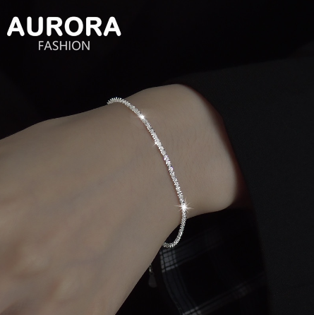 AURORA Real 925 Silver Simple Super Shiny Gypsophila Bracelet Jewelry