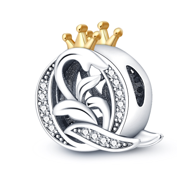2023 New Pandora Charm 925 Sterling Silver 26 A-Z Letters With Beards Crown Letter Pendant Suitable Q