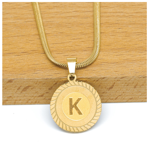 Laj High Quality Stainless Steel Letter Pendant Necklace with Free box K